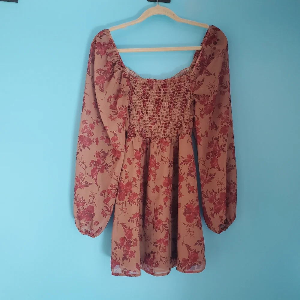 Forever 21 Tunic Size XS Floral Long Sleeve - Picture 3 of 5